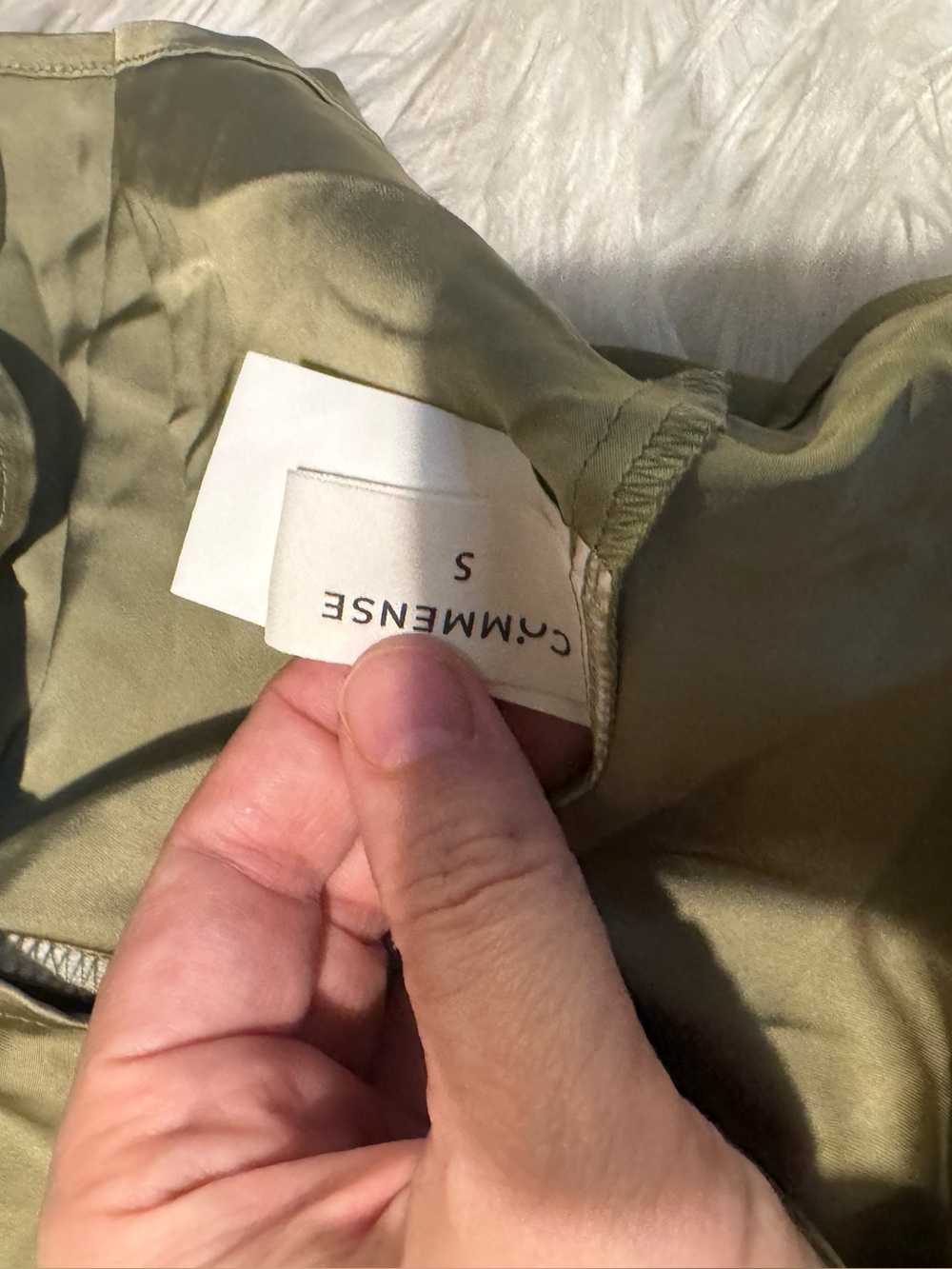Commense Sleeveless Olive Peplum Top tied back S zz3-31 - Picture 3 of 5